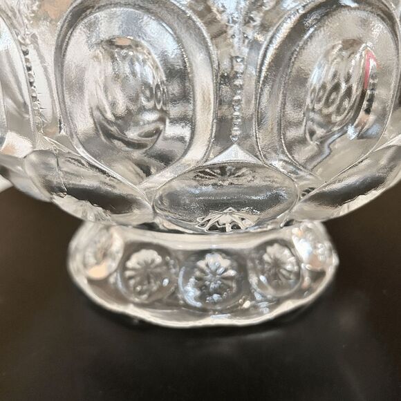 Vintage L.E. Smith Mould Weishar Glass Crystal Moon and Star Ex-Large Short Cand - Picture 6 of 10